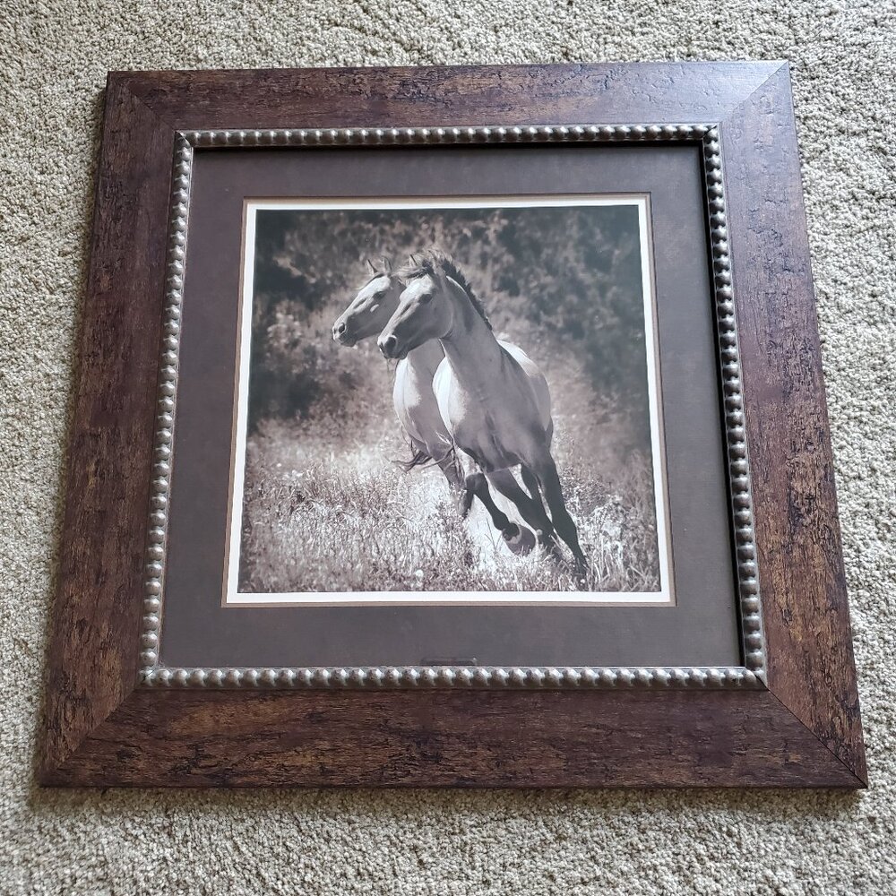 Horse Partners Framed Art Picture By Kimerlee Curyl Horses Running NWT